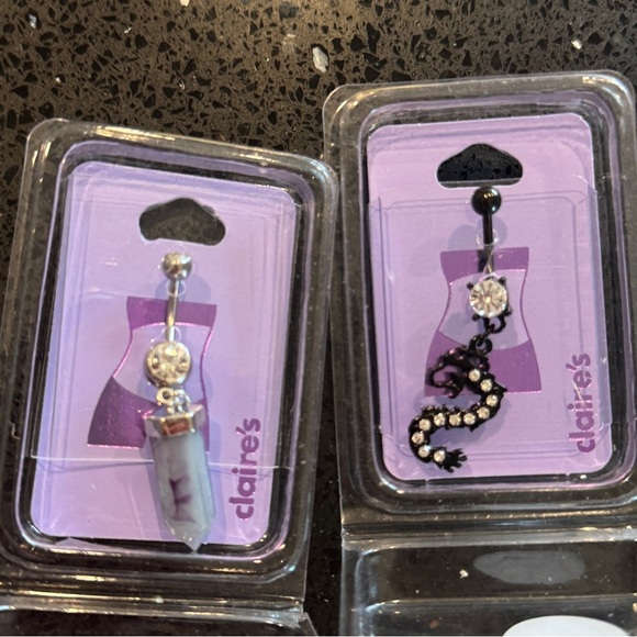 Claire's Black Dragon and Purple Crystal piercings,is only for use in belly - Picture 1 of 4